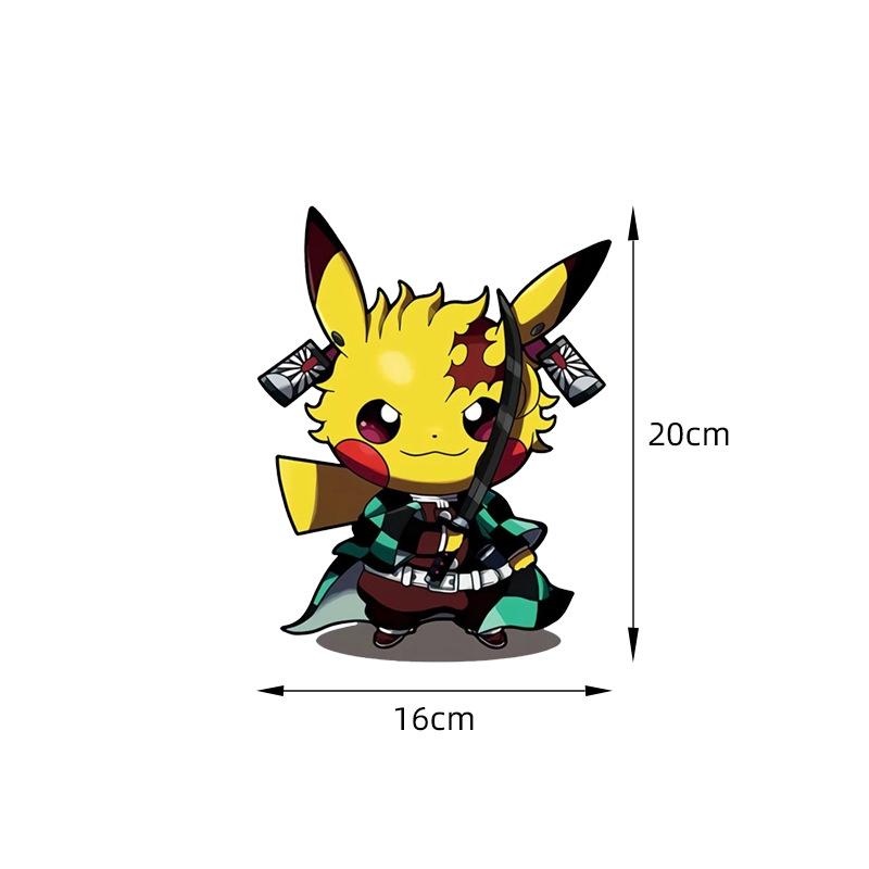 Kawaii Pokemon Pikachu Araba Çıkartmaları Karikatür Stilinde Su Geçirmez Otomatik Cam Sürüş Aynası Çıkartmaları Araba Ön Cam Süslemeleri