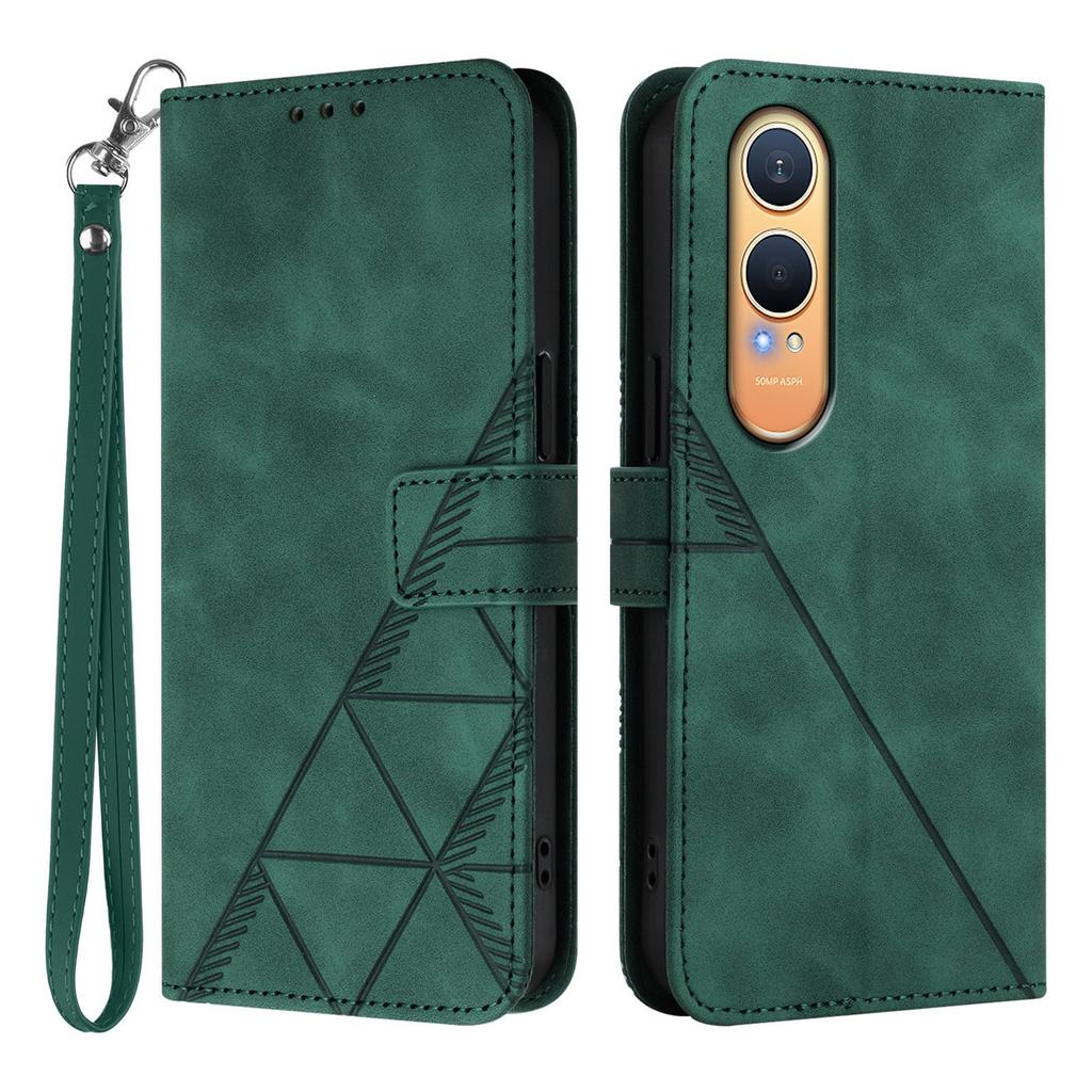 For Oppo K12x 5G (China)/OnePlus Nord CE4 Lite 5G Leather Case with Hand Strap Wallet Stand Phone Cover
