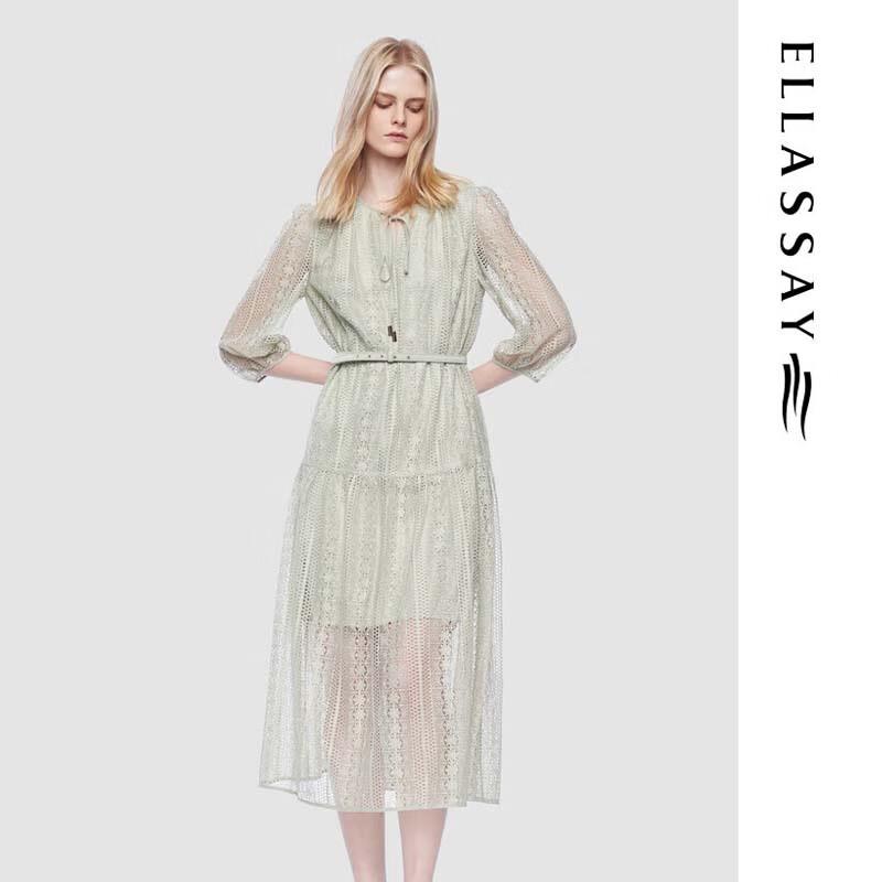 ELLASSAY Women's French Hollow Lightweight Midi Tea Dress