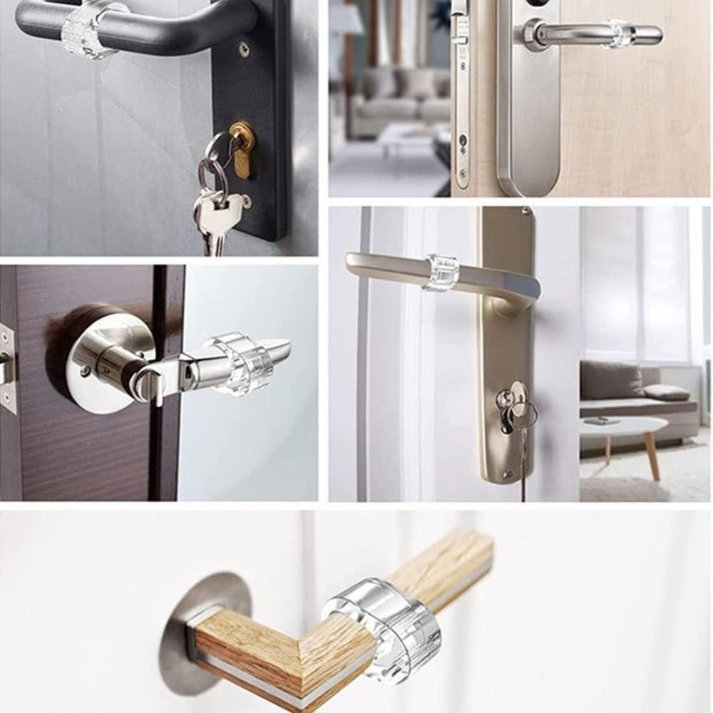 1pc PVC Door Stopper Clear Windproof Door Stop Multi-Compartment Door Handle Bumper  Home Office