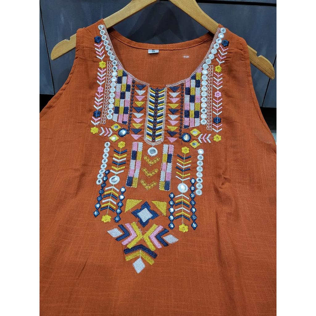 Women Bollywood Slub Cotton Kurta Pant Set Indian Party Wear Top Tunic Kurti VSO-1730 c