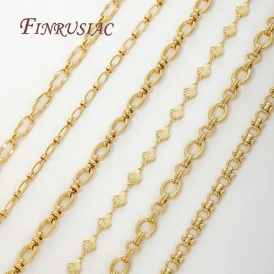 0.5-1 Meter 18K Gold Plated Oval Curb Cuban Chains For Jewelry Making Supplies,DIY Necklace Bracelet Chain Bulk Chains Wholesale