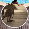 Kangaroo Round Beach Towel with Tassels, Microfiber Quick Dry Beach Blanket Sand Free Quick Dry Yoga Mat Circle Swim Pool Towel