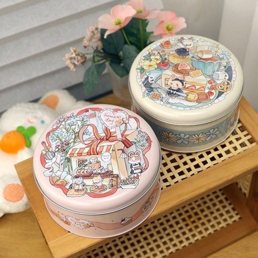Cartoon Pattern Biscuit Packaging Iron Can 3D Relief Gift Packaging Box Gift Wrapping