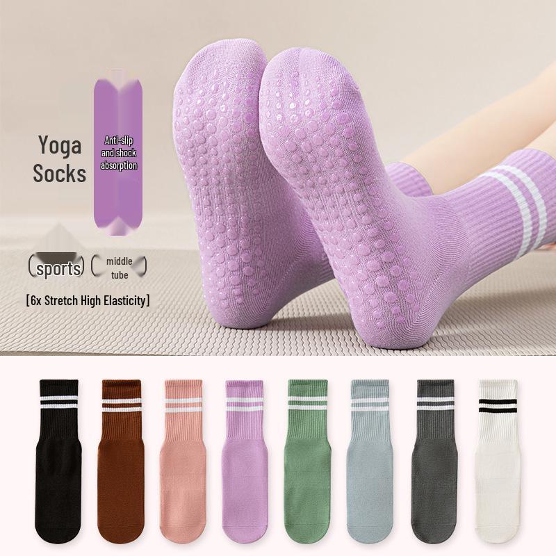 Women's Anti-Slip Mid-Calf High-Top Yoga & Pilates Socks