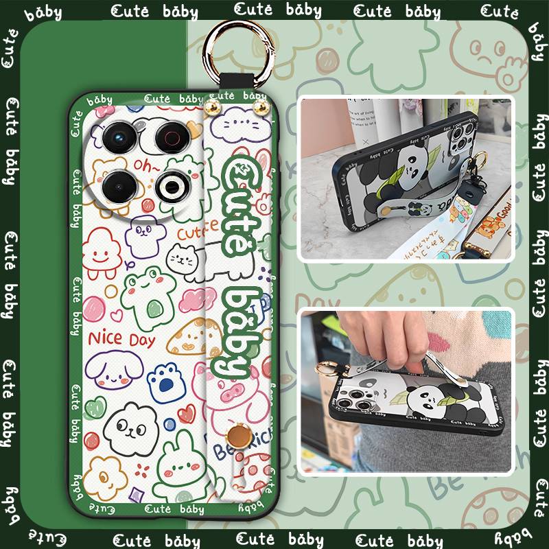 Wristband Soft Case Phone Case For Tecno Spark30 Pro 4G/KL7 Dirt-resistant Ring Cute Kickstand Waterproof Back Cover