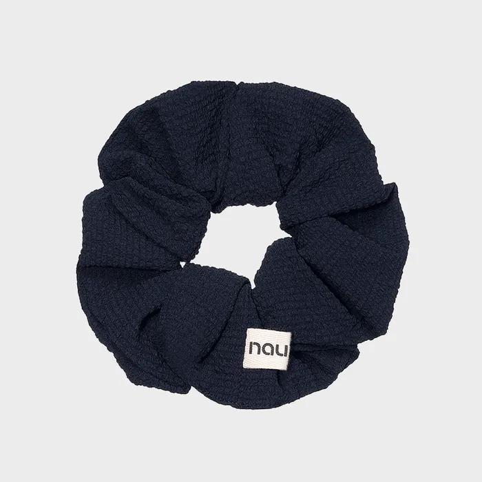 Pebble Seersucker Scrunchie Navy