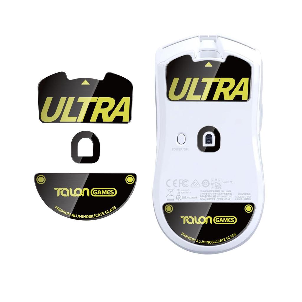 TALONGAMES Tempered Glass Mouse Feet for Razer Viper V3 Pro Gaming Mouse, Replacement Rounded Edges, Durable, Ultra-Low Friction, Super Smooth Glide,