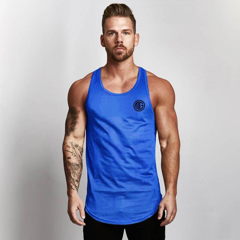 Muscleguys Summer and Autumn Men's Quick-drying Breathable Basketball Clothing Loose Running Sports Fitness Thin Vest