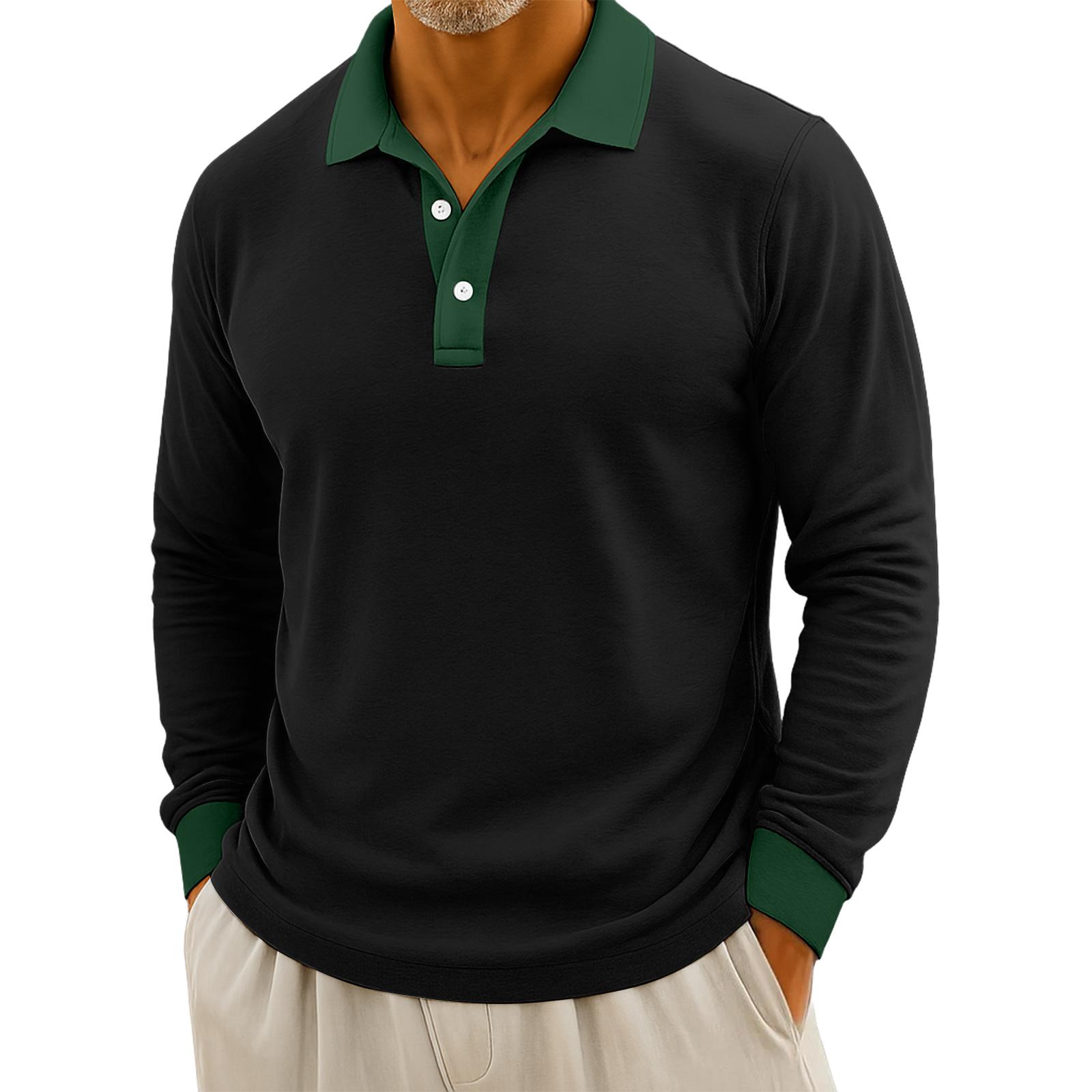 

Мужские повседневные топы с длинными рукавами на пуговицах в стиле колор-блок XXXL