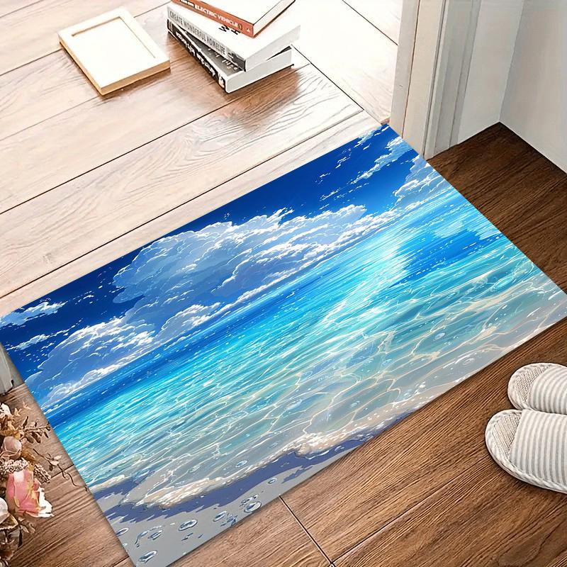 Turquoise Ocean Area Rugs Non-Slip Washable Carpet for Living Room Bedroom & Coastal Patio Durable Floor Mat & Rug Home Alfombra