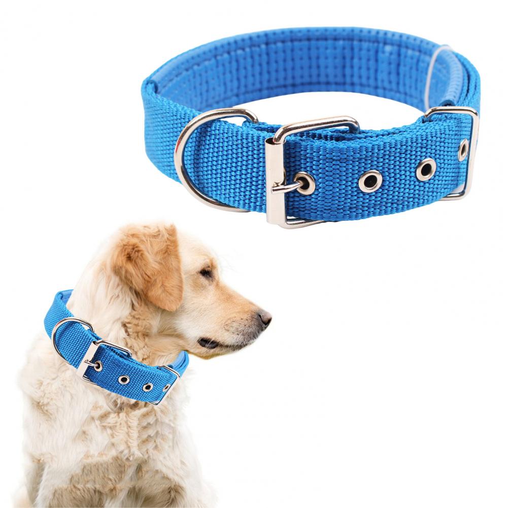 Dog Collars Nylon Adjustable Dog Neck Circle Longlasting Pet Neck Strap With Traction Ring Teddy Keji Pitbull Pet Supplies