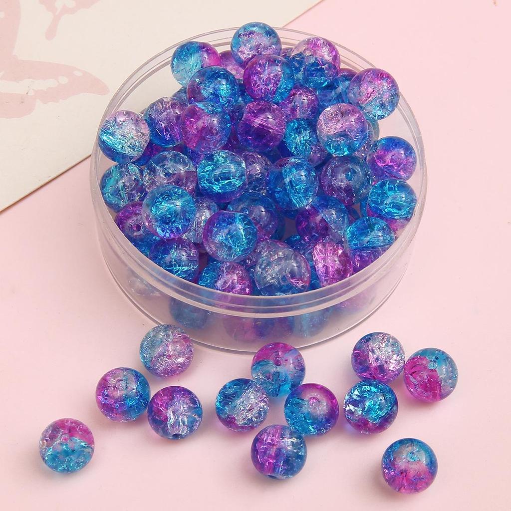 Perline di Vetro Crackle da 8/10mm per Gioielli Fai da Te - Perline Rotonde per Braccialetti e Collane