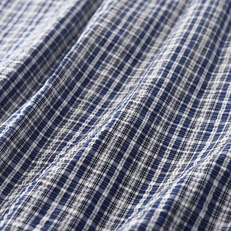 2025 Spring and Summer New Salt Sweet Plaid Dress Women's Casual Temperament Loose and Thin Short-sleeved Shirt Long Dress