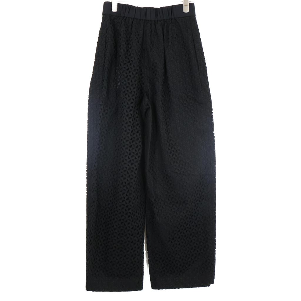 CONTE Black embroidered lace pleated pants Bottoms 38 blackUsed