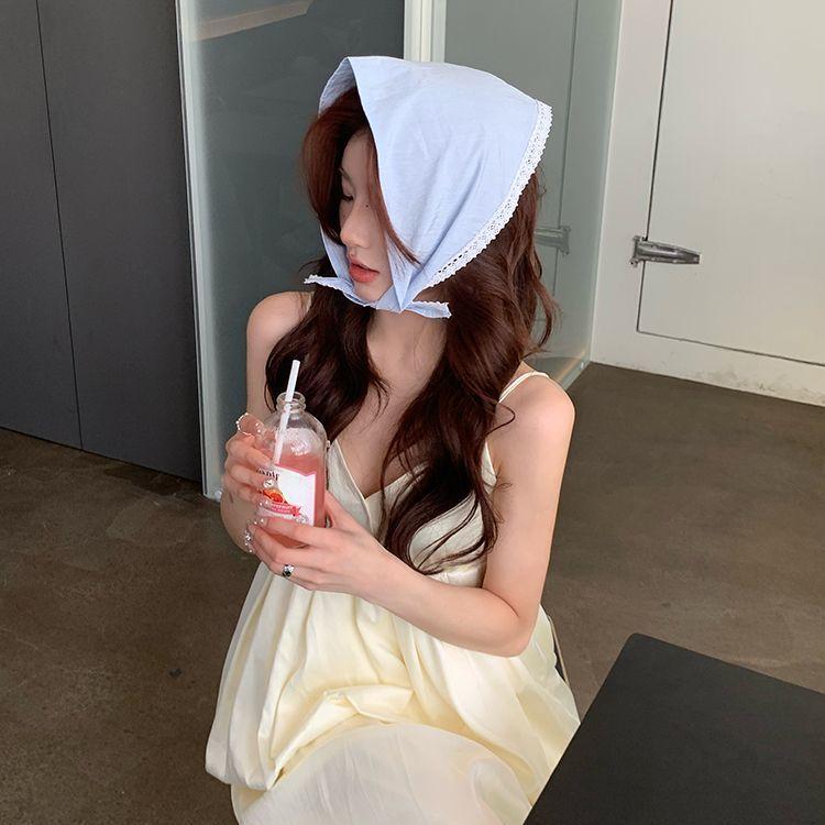 Japanese Sweet Pastoral Lace Headscarf Female Elegant Photo Accessories Square Scarf Fashion French Headscarf Hair Aesthetic