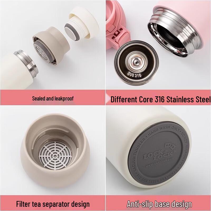 LOCK&LOCK LHC4212 450ml 316 Stainless Steel Insulated Mug