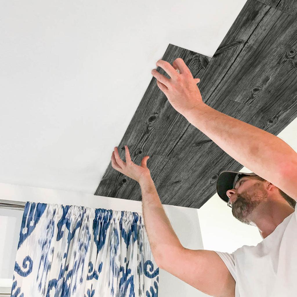 American Wood Grain Self-Adhesive Wall Sticker Pet Thickened Kitchen Living Room Wall Ceiling Decoration Sticker