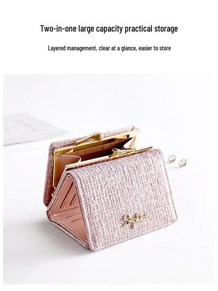 2024 Cute Japanese & Korean Multifunctional Student Card Holder & Coin Purse - Stylish Ladies' Tri-Fold Wallet
