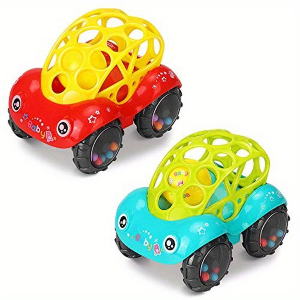 Toddler Push Toy Cars, Rattle Grab Soft Toys, Baby Teether Grab Balls, Baby Rattle Cars, Toddler Trucks, 1-3 Baby Gifts, Soft Truck Baby Gifts
