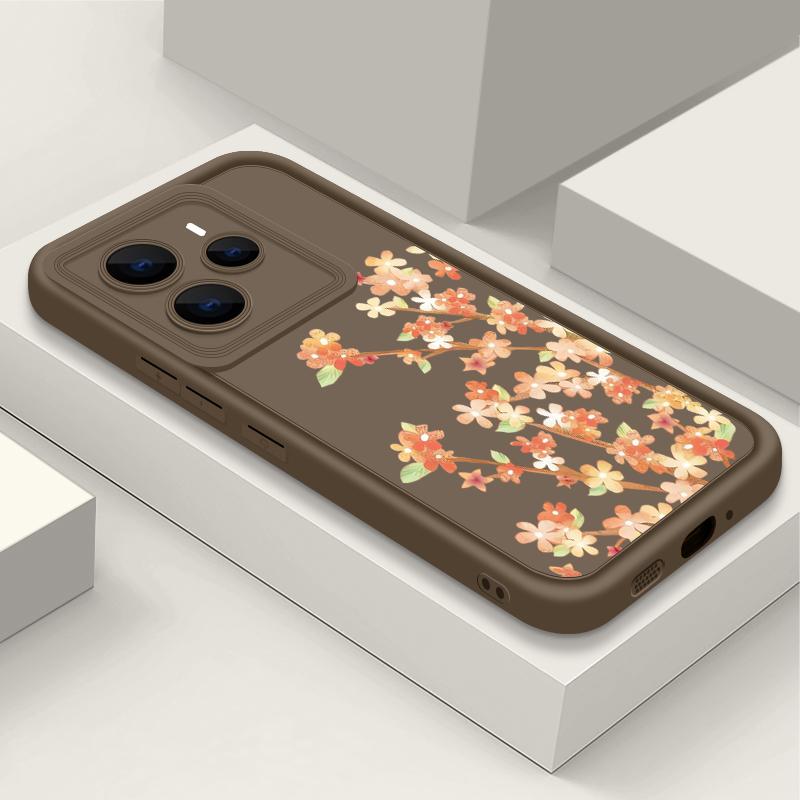 Orange Blossoms Floral Pattern Case For Xiaomi 14T 13T 11T Pro Funda Redmi Note 14 13 Pro 5G 4G 12 11 Shockproof Bumper Silicone Cover