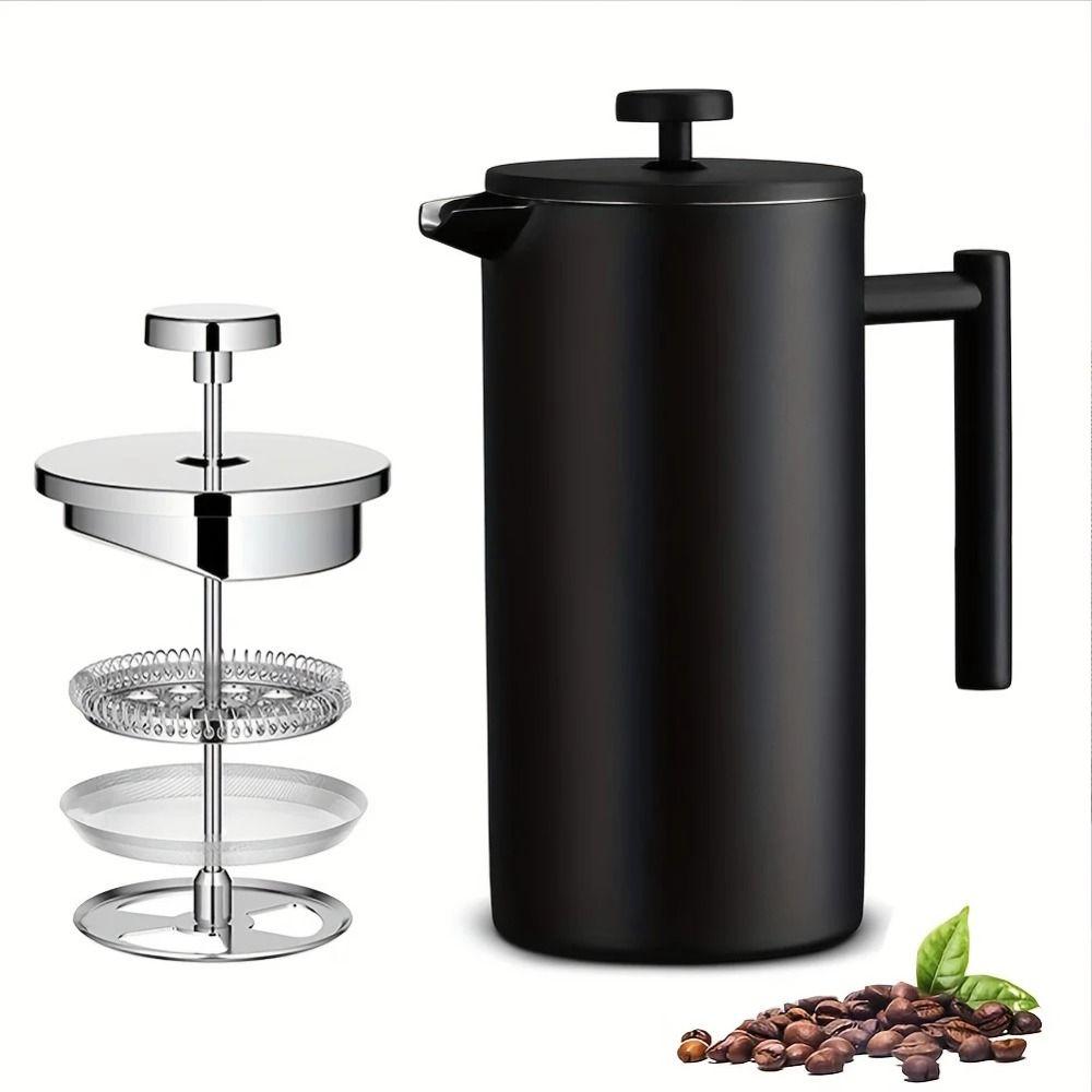 Double Wall Insulated Coffee Pot Filtration System Coffee Press Machine  Hand-made Coffee