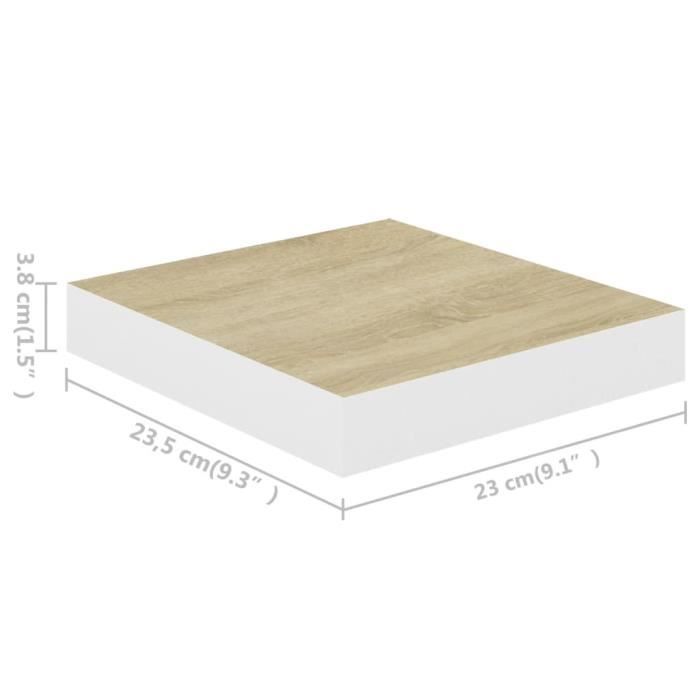 VidaXL Wall Shelves 4 Pcs Oak and White 23x23.5x3.8 Cm MDF
