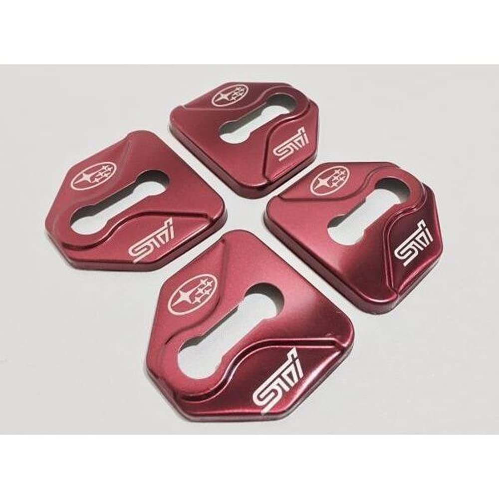 Subaru STI Door Striker Cover Garnish 4PCS for 1 Car красный