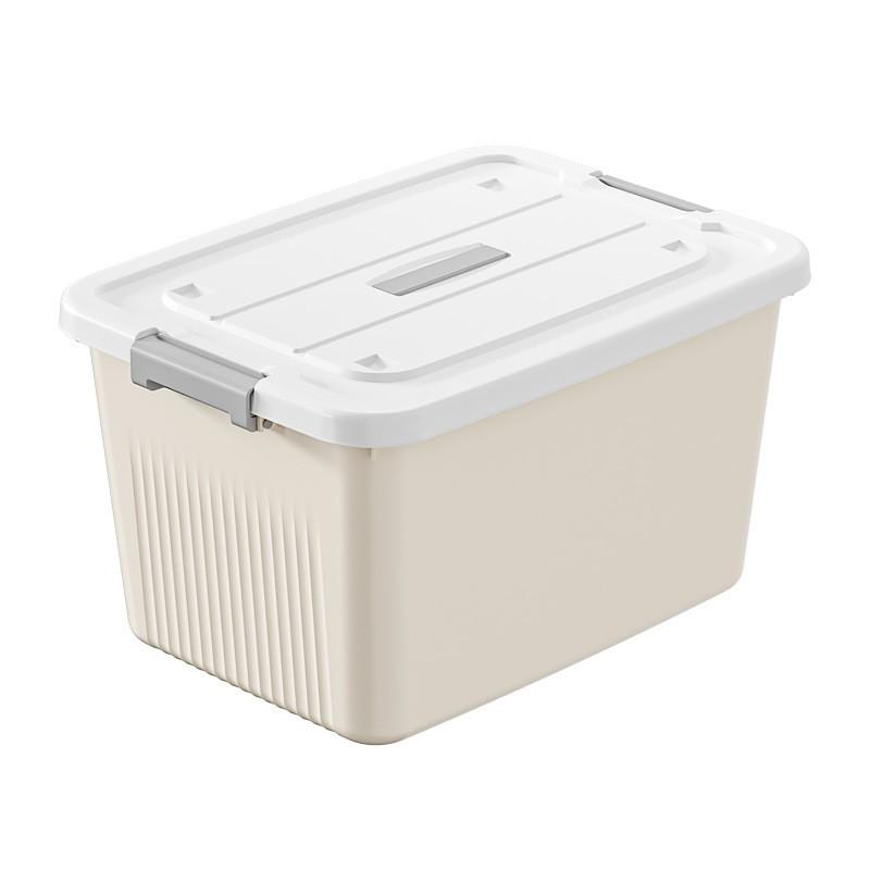 Large Capacity Plastic Storage Box With Lid Handheld Organizer Clothes Toys Snacks Books Bedroom Use