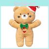 Christmas Bear Plush Toy Doll With Santa Hat For Holiday Decor