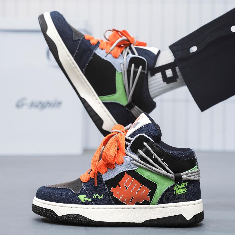 2024 New Men's Casual Sports Shoes Autumn and Winter Outdoor Sports Designer Luxury Fashion Leather Versatile High Top Shoes