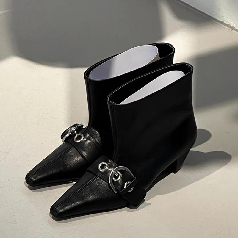 Fashion Pointed Toe Women Ankle Boots High Heels Dress Shoes Designer Fashion Pumps 2025 Trend Winter Elegant Female Motorcycle Botas