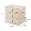 Cream Underwear Storage Box: Divided Drawer Organizer for Bras & Socks, Perfect for Dorms & Wardrobes.