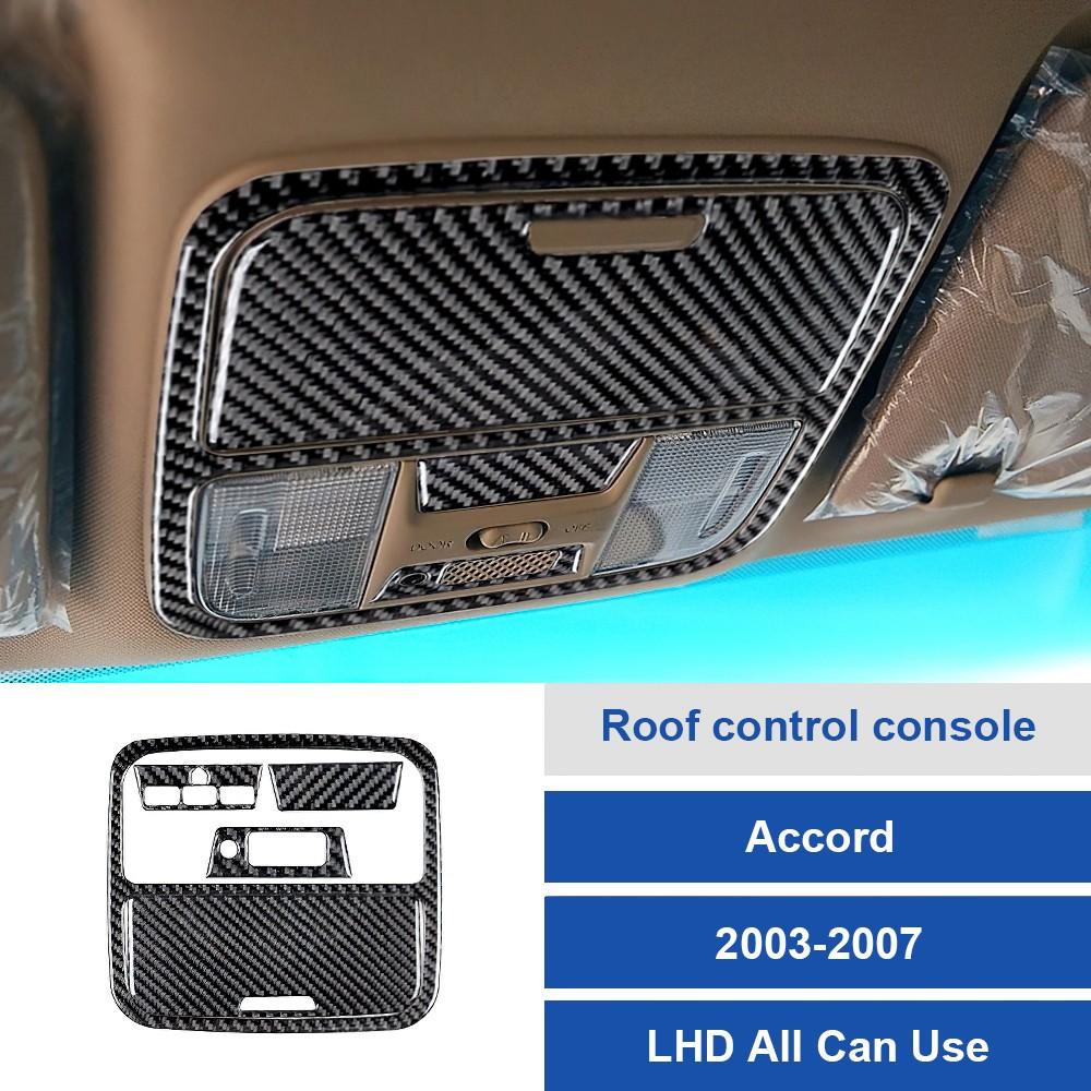 Real Carbon Fiber Steering Wheel Button Trim Fit for Honda Accord 2003-2007 Inner Decal Cover 3D Sticker Auto Accessories