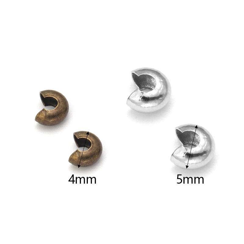 100pcs Open Crimp Beads Covers Crimp End Beads Stopper Spacer Beads For DIY Jewelry Making Findings Supplies quetschperlen