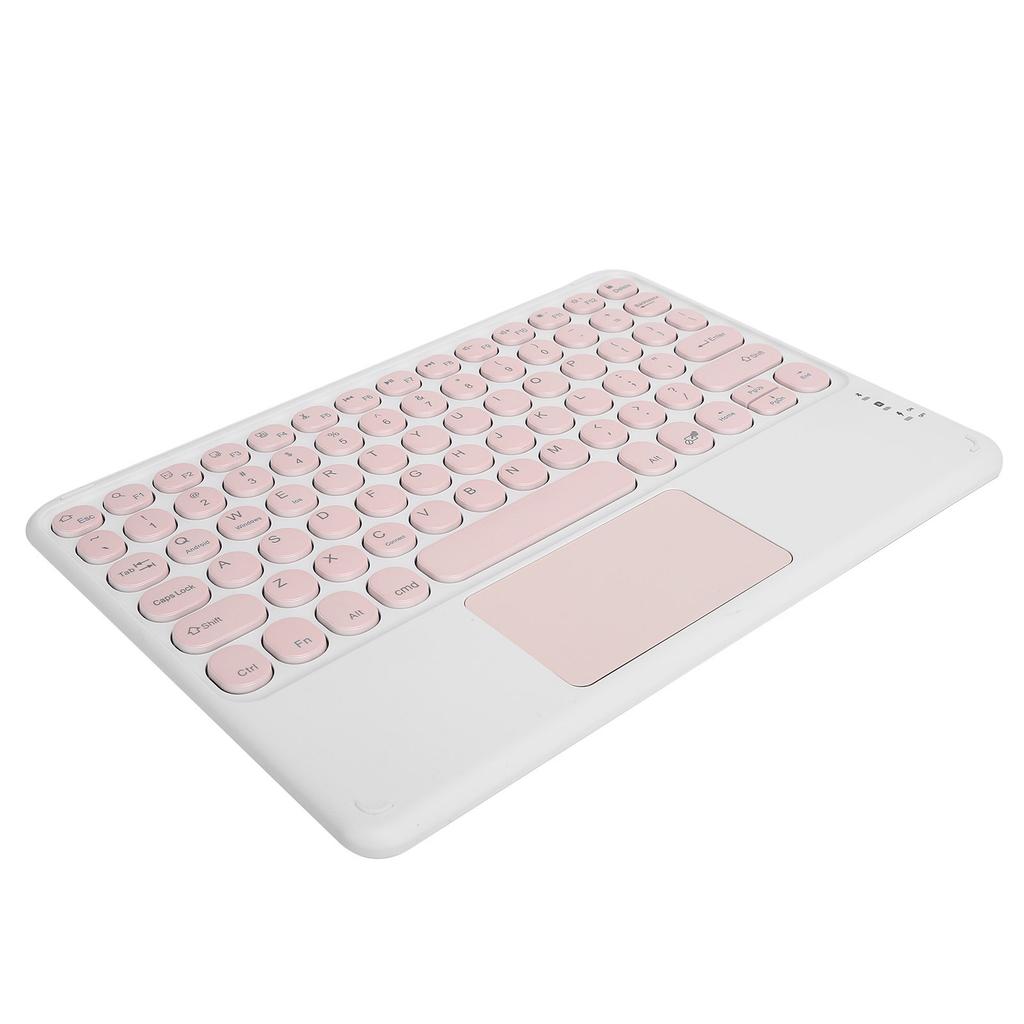 Bluetooth Keyboard Touchpad Round Keycap with Ergonomic Design Stable Connection 10inPink
