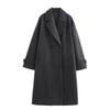 Stile Moda Autunnale Abbigliamento Donna Tricolore Lusso Collo Ampio Manica Lunga Cappotto