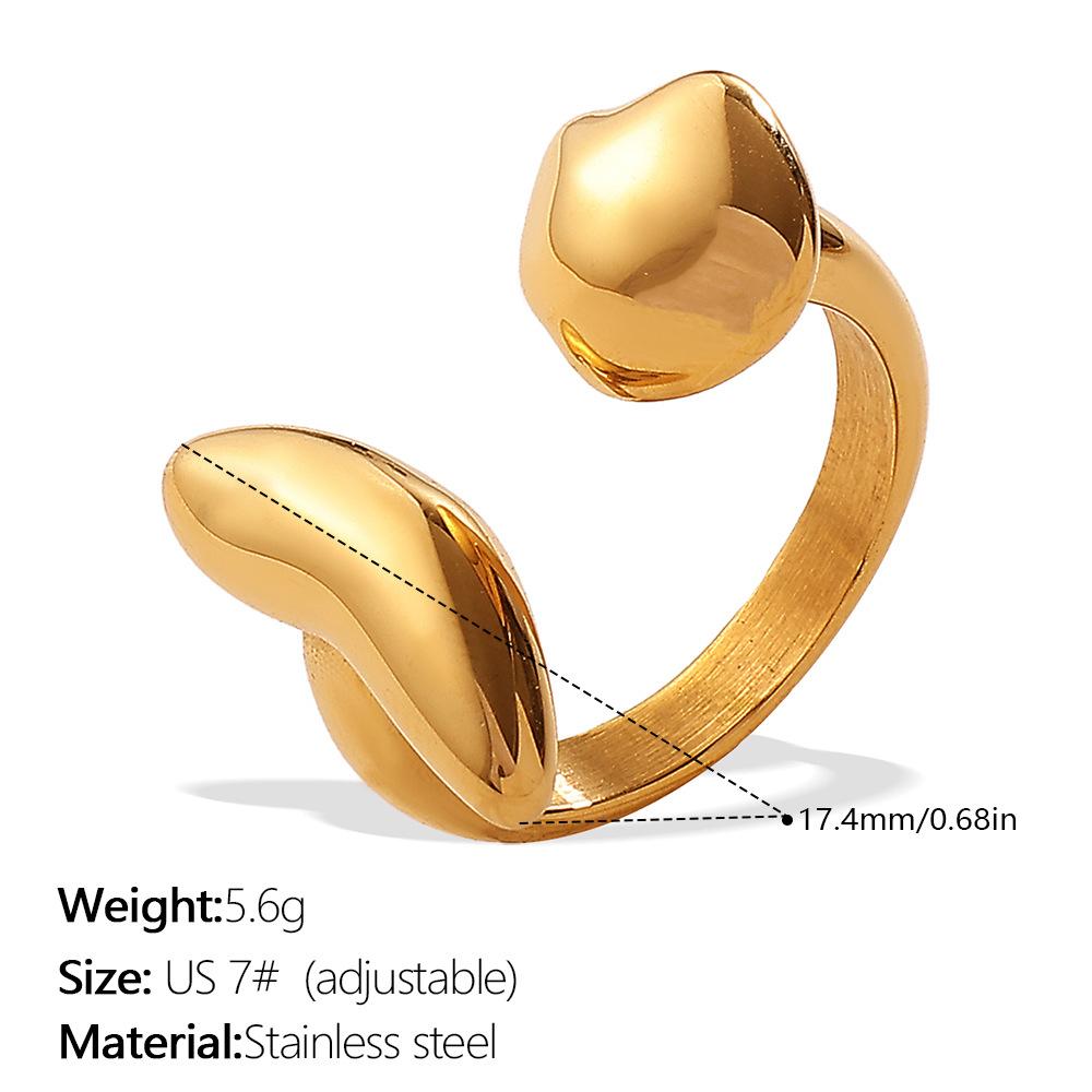 Hot Japanese and Korean Personality Couple Simple Plain Glossy Open Ring Stainless Steel Plated 18K Gold Versatile Ring