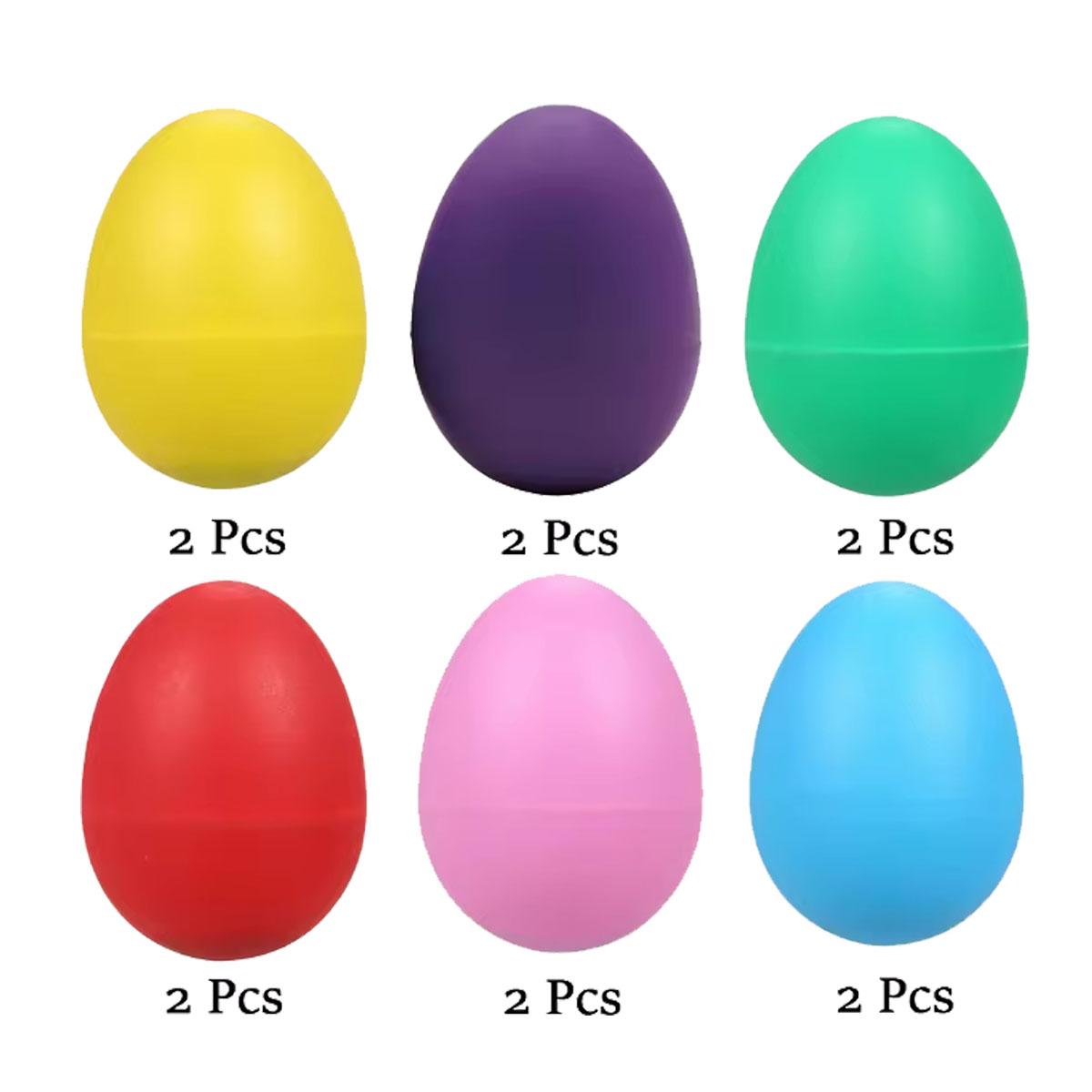 12 шт. Пластиковые музыкальные яйца-шейкеры Перкуссионные музыкальные яйца Маракасы Пасхальное яйцо Детские игрушки (6 цветов)