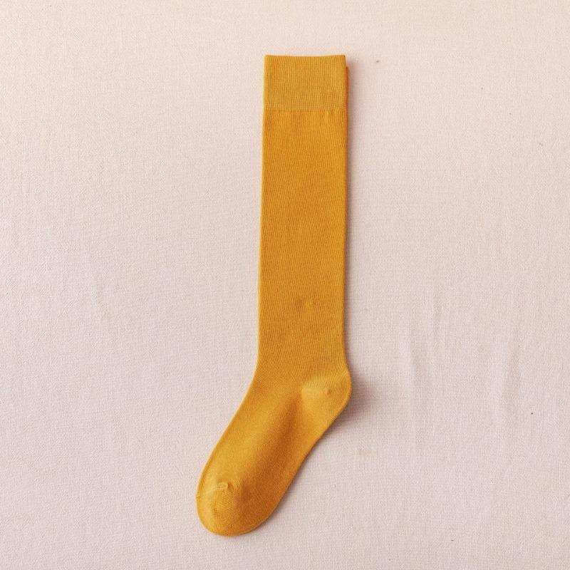 Damskie Jesienno-Zimowe Czysta Bawełna Proste Uciskowe Cienkie Skarpety Długie na Nogi