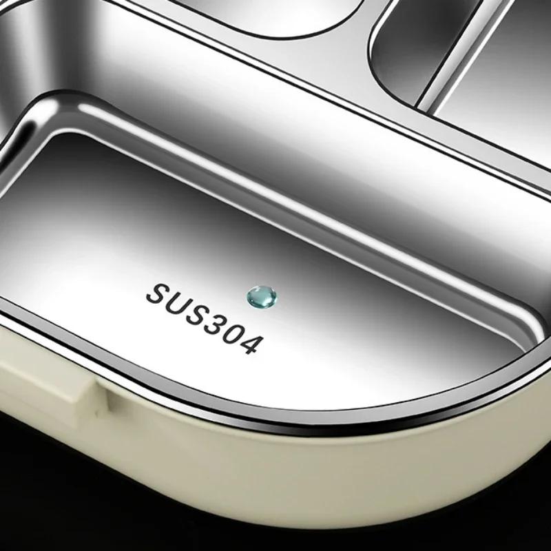 304 Stainless Steel Insulated Lunch Box-Sealed Portable Bento Box Microwave-Heatable Food Container for Office Workers Students