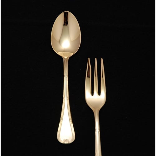 eve-mode TRIO 18-8 Largo Teaspoon, Gold-Plated Finish