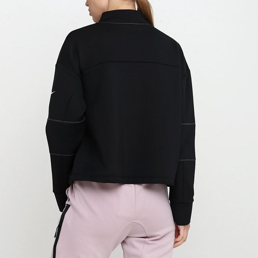 Nike Sports Casual Space Cotton Warm Pullover Sweatshirt Women Sweatshirt Black AQ0190-010