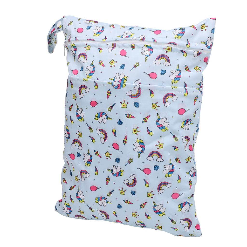 Diaper Bag Storage Pouch Waterproof Polyester Reusable Dual Zippers Diaper Wet Dry Bag T21