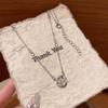 Elegant Zirconium Titanium Steel Necklace - Trendy Korean Style Round Clavicle Chain for Women