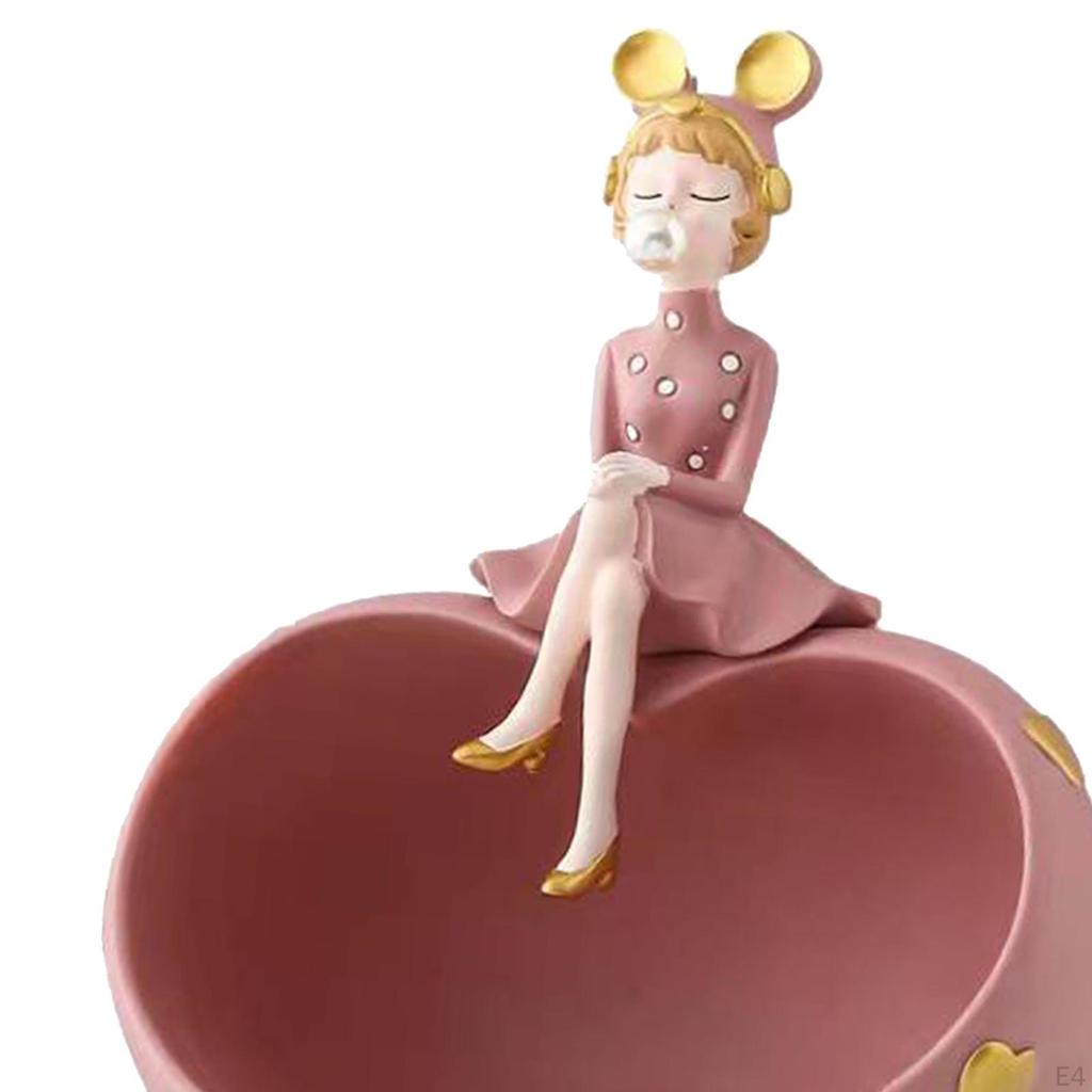 Pudełko Figurki Rzeźby Uchwyt Talerz Serwowanie Biurko Dziewczyna Statuetki Żywiczne na Ciasteczka Wejście do Biura