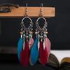 New Earrings with Fashionable Waterdrop Diamond-studded Feather Earrings