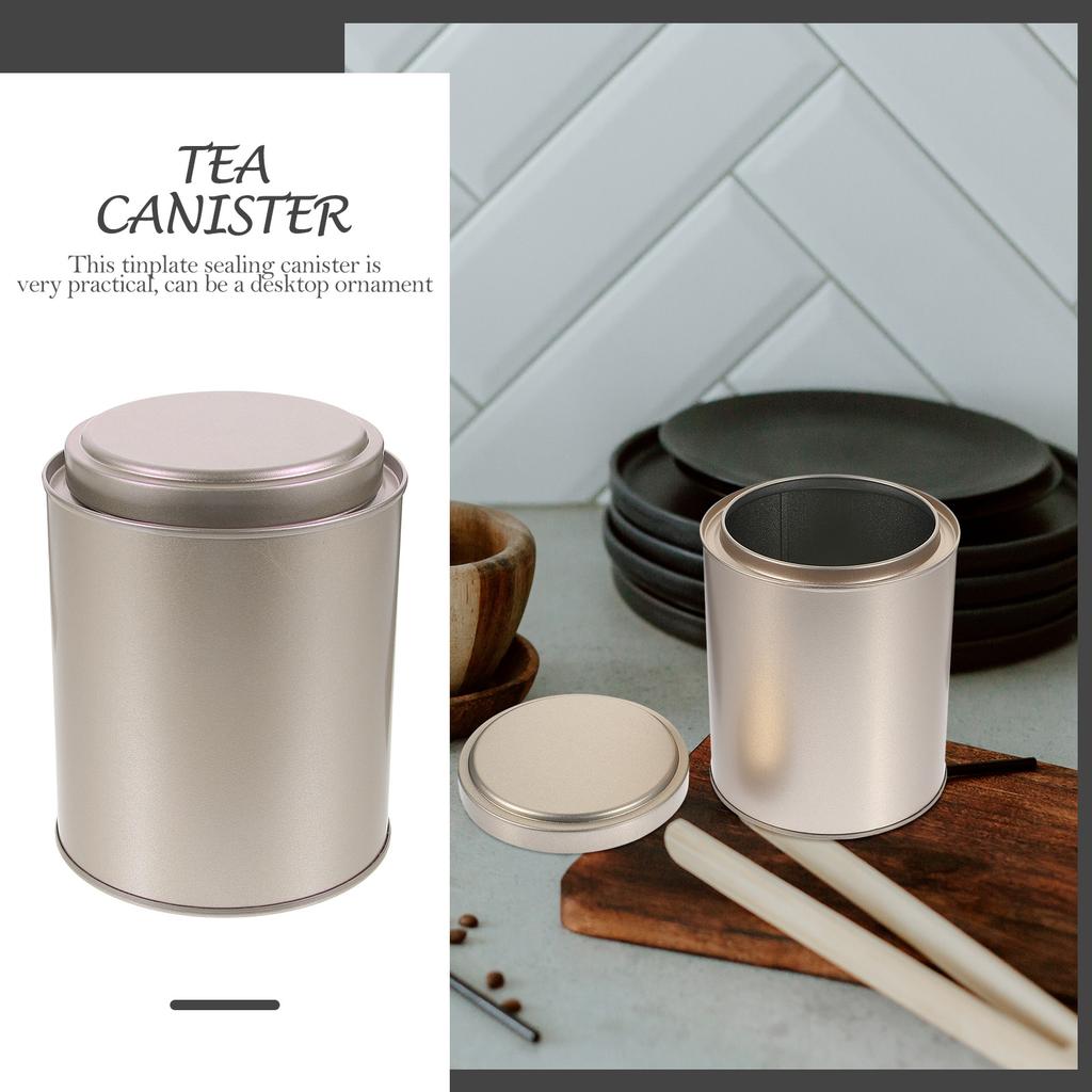 Household Tea Canister Practical Multi-Function Sealing Desktop Tinplate Container Storage Supply Tea Canister