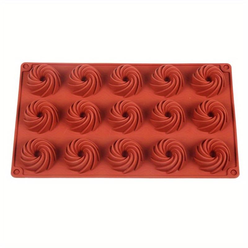 1pc 15 Holes Spiral Shape Silicone Cake Mold Mousse Dessert Baking Chocolate Donuts Bakeware Pastry Mould