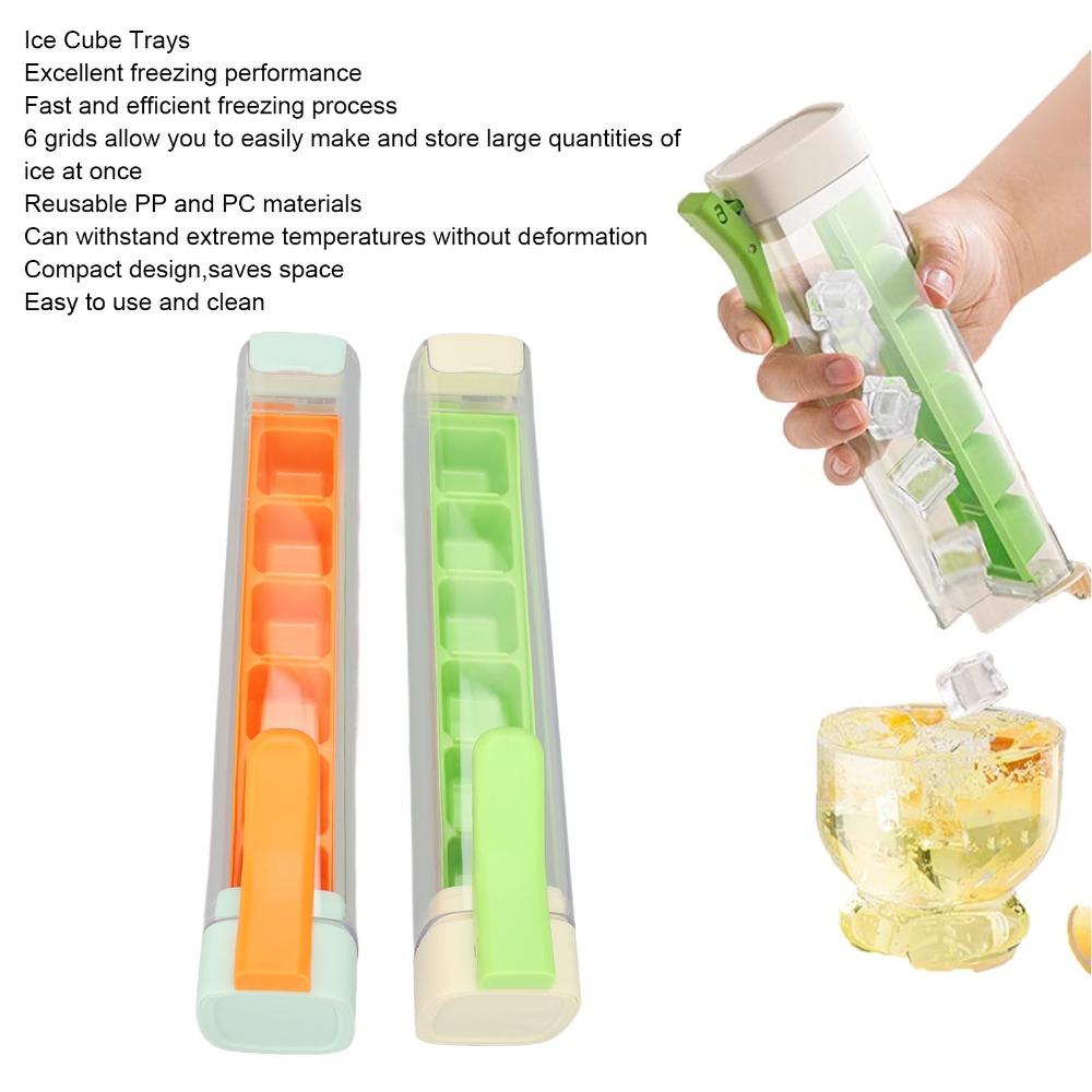 2pcs Detachable Design Press Ice Cube Maker Ice Cube Tray with Lid  Fruit Drinking Making